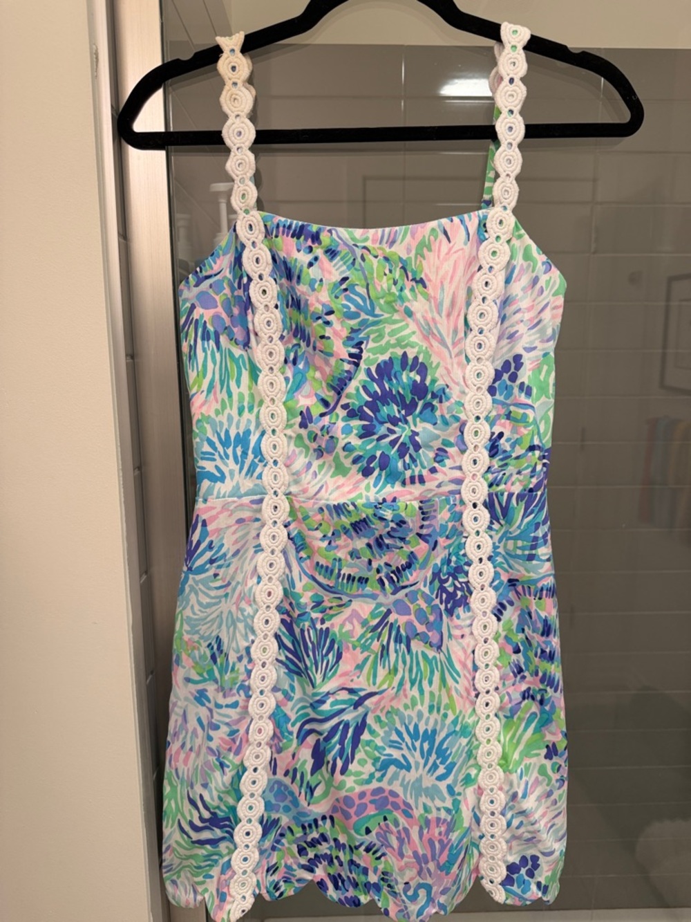 Lilly Pulitzer Jesse Romper Floral Skort - Dress Lace Strap & Scallop Hem Size 0